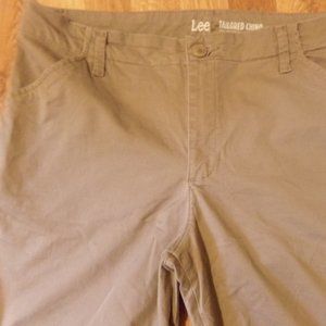 Women's Chino Size 14M Tan Khaki Tailored Pants Cotton Spandex